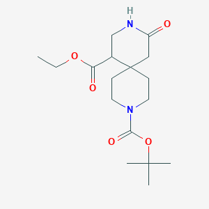 molecular formula C17H28N2O5 B2407608 9-(叔丁基) 1-乙基 4-氧代-3,9-二氮杂螺[5.5]十一烷-1,9-二羧酸酯 CAS No. 2230802-75-0