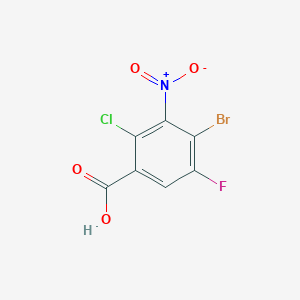 molecular formula C7H2BrClFNO4 B2407611 4-溴-2-氯-5-氟-3-硝基苯甲酸 CAS No. 2567504-65-6