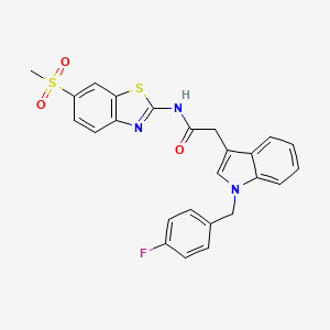 2-(1-(4-fluorobenzyl)-1H-indol-3-yl)-N-(6-(methylsulfonyl)benzo[d]thiazol-2-yl)acetamide