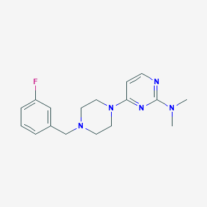4-[4-[(3-Fluorophenyl)methyl]piperazin-1-yl]-N,N-dimethylpyrimidin-2-amine