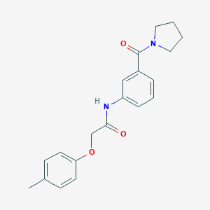 molecular formula C20H22N2O3 B240762 2-(4-methylphenoxy)-N-[3-(1-pyrrolidinylcarbonyl)phenyl]acetamide 
