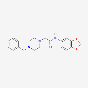 N-(1,3-benzodioxol-5-yl)-2-(4-benzylpiperazino)acetamide
