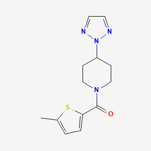 molecular formula C13H16N4OS B2407625 (4-(2H-1,2,3-triazol-2-yl)piperidin-1-yl)(5-methylthiophen-2-yl)methanone CAS No. 2034473-85-1