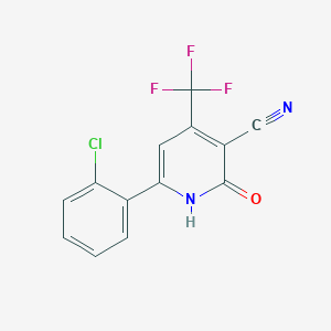 molecular formula C13H6ClF3N2O B2407627 6-(2-Chlorophenyl)-2-hydroxy-4-(trifluoromethyl)nicotinonitrile CAS No. 338749-70-5