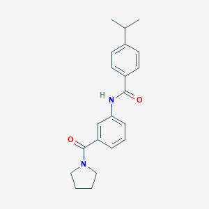 molecular formula C21H24N2O2 B240763 4-isopropyl-N-[3-(1-pyrrolidinylcarbonyl)phenyl]benzamide 