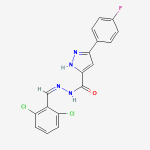 (Z)-N'-(2,6-dichlorobenzylidene)-3-(4-fluorophenyl)-1H-pyrazole-5-carbohydrazide