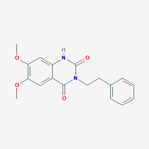 molecular formula C18H18N2O4 B2407636 6,7-dimethoxy-3-(2-phenylethyl)quinazoline-2,4(1H,3H)-dione CAS No. 899901-36-1