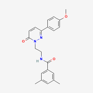 molecular formula C22H23N3O3 B2407651 N-(2-(3-(4-甲氧基苯基)-6-氧代嘧啶并[1,6-a]嘧啶-1(6H)-基)乙基)-3,5-二甲基苯甲酰胺 CAS No. 921573-41-3