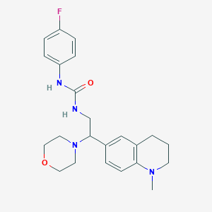 molecular formula C23H29FN4O2 B2407664 1-(4-氟苯基)-3-(2-(1-甲基-1,2,3,4-四氢喹啉-6-基)-2-吗啉乙基)脲 CAS No. 1171424-08-0