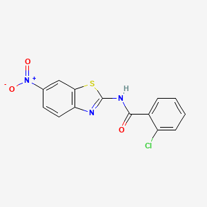 2-chloro-N-(6-nitro-1,3-benzothiazol-2-yl)benzamide