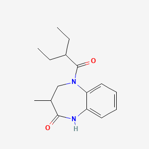 molecular formula C16H22N2O2 B2407672 5-(2-ethylbutanoyl)-3-methyl-4,5-dihydro-1H-benzo[b][1,4]diazepin-2(3H)-one CAS No. 1031649-99-6