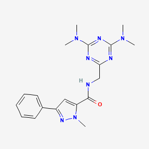 N-((4,6-bis(dimethylamino)-1,3,5-triazin-2-yl)methyl)-1-methyl-3-phenyl-1H-pyrazole-5-carboxamide
