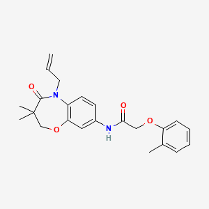 molecular formula C23H26N2O4 B2407676 N-(5-allyl-3,3-dimethyl-4-oxo-2,3,4,5-tetrahydrobenzo[b][1,4]oxazepin-8-yl)-2-(o-tolyloxy)acetamide CAS No. 921525-20-4