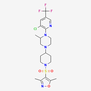 1-[3-Chloro-5-(trifluoromethyl)pyridin-2-yl]-4-{1-[(3,5-dimethyl-1,2-oxazol-4-yl)sulfonyl]piperidin-4-yl}-2-methylpiperazine