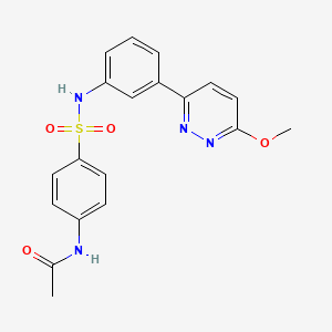 molecular formula C19H18N4O4S B2407679 N-(4-(N-(3-(6-甲氧基嘧啶-3-基)苯基)磺酰胺基)苯基)乙酰胺 CAS No. 903351-45-1