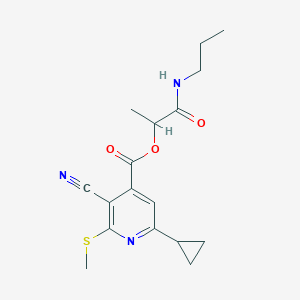 1-(Propylcarbamoyl)ethyl 3-cyano-6-cyclopropyl-2-(methylsulfanyl)pyridine-4-carboxylate