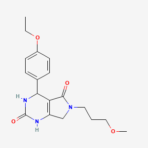 molecular formula C18H23N3O4 B2407685 4-(4-ethoxyphenyl)-6-(3-methoxypropyl)-3,4,6,7-tetrahydro-1H-pyrrolo[3,4-d]pyrimidine-2,5-dione CAS No. 923733-73-7
