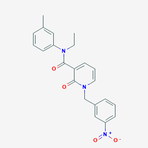 molecular formula C22H21N3O4 B2407693 N-ethyl-1-(3-nitrobenzyl)-2-oxo-N-(m-tolyl)-1,2-dihydropyridine-3-carboxamide CAS No. 941953-40-8