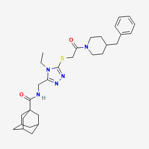 N-[[5-[2-(4-benzylpiperidin-1-yl)-2-oxoethyl]sulfanyl-4-ethyl-1,2,4-triazol-3-yl]methyl]adamantane-1-carboxamide
