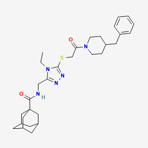 molecular formula C30H41N5O2S B2407696 N-[[5-[2-(4-benzylpiperidin-1-yl)-2-oxoethyl]sulfanyl-4-ethyl-1,2,4-triazol-3-yl]methyl]adamantane-1-carboxamide CAS No. 476438-44-5