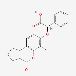[(6-Methyl-4-oxo-1,2,3,4-tetrahydrocyclopenta[c]chromen-7-yl)oxy](phenyl)acetic acid