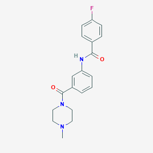molecular formula C19H20FN3O2 B240770 4-fluoro-N-{3-[(4-methyl-1-piperazinyl)carbonyl]phenyl}benzamide 