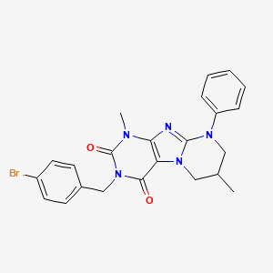 3-(4-bromobenzyl)-1,7-dimethyl-9-phenyl-6,7,8,9-tetrahydropyrimido[2,1-f]purine-2,4(1H,3H)-dione