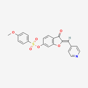 molecular formula C21H15NO6S B2407718 (Z)-3-氧代-2-(吡啶-4-亚甲基)-2,3-二氢苯并呋喃-6-基 4-甲氧基苯磺酸盐 CAS No. 899398-40-4