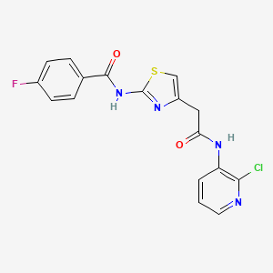 N-(4-(2-((2-chloropyridin-3-yl)amino)-2-oxoethyl)thiazol-2-yl)-4-fluorobenzamide