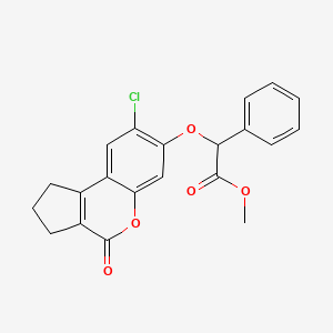 molecular formula C21H17ClO5 B2407723 Methyl [(8-chloro-4-oxo-1,2,3,4-tetrahydrocyclopenta[c]chromen-7-yl)oxy](phenyl)acetate CAS No. 670243-36-4