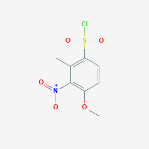 molecular formula C8H8ClNO5S B2407727 4-Methoxy-2-methyl-3-nitrobenzenesulfonyl chloride CAS No. 2384500-90-5