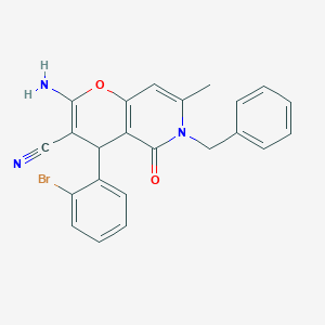 2-amino-6-benzyl-4-(2-bromophenyl)-7-methyl-5-oxo-5,6-dihydro-4H-pyrano[3,2-c]pyridine-3-carbonitrile
