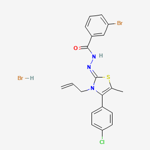 molecular formula C20H18Br2ClN3OS B2407739 (Z)-N'-(3-烯丙基-4-(4-氯苯基)-5-甲基噻唑-2(3H)-亚甲基)-3-溴苯甲酰肼氢溴酸盐 CAS No. 479351-32-1