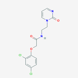 molecular formula C14H13Cl2N3O3 B2407744 2-(2,4-dichlorophenoxy)-N-(2-(2-oxopyrimidin-1(2H)-yl)ethyl)acetamide CAS No. 2194846-66-5