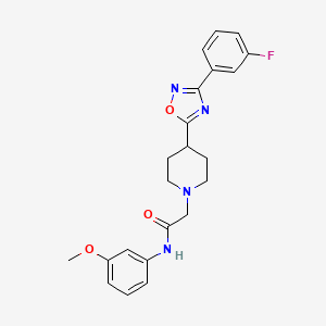 2-(4-(3-(3-fluorophenyl)-1,2,4-oxadiazol-5-yl)piperidin-1-yl)-N-(3-methoxyphenyl)acetamide