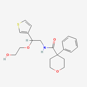 molecular formula C20H25NO4S B2407748 N-(2-(2-hydroxyethoxy)-2-(thiophen-3-yl)ethyl)-4-phenyltetrahydro-2H-pyran-4-carboxamide CAS No. 2034566-32-8