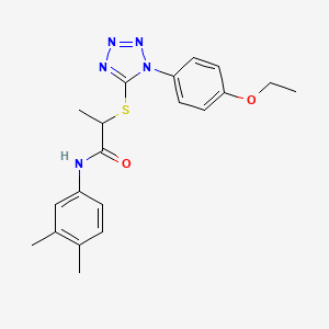 molecular formula C20H23N5O2S B2407757 N-(3,4-二甲苯基)-2-{[1-(4-乙氧苯基)-1H-四唑-5-基]硫代}丙酰胺 CAS No. 890639-43-7