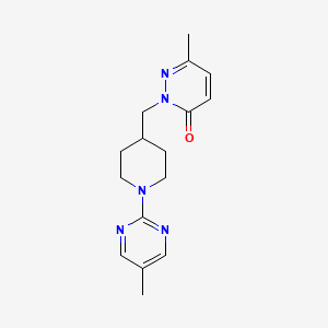 molecular formula C16H21N5O B2407758 6-Methyl-2-{[1-(5-methylpyrimidin-2-yl)piperidin-4-yl]methyl}-2,3-dihydropyridazin-3-one CAS No. 2201737-52-0
