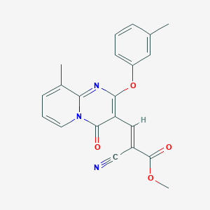 (E)-methyl 2-cyano-3-(9-methyl-4-oxo-2-(m-tolyloxy)-4H-pyrido[1,2-a]pyrimidin-3-yl)acrylate