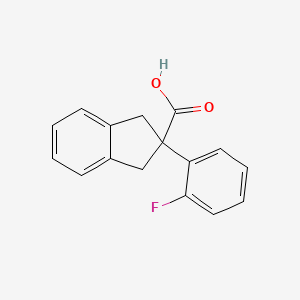 molecular formula C16H13FO2 B2407764 2-(2-Fluorophenyl)-2,3-dihydro-1H-indene-2-carboxylic acid CAS No. 1316221-91-6