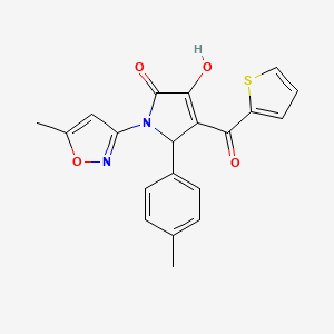 molecular formula C20H16N2O4S B2407775 3-羟基-1-(5-甲基异恶唑-3-基)-4-(噻吩-2-羰基)-5-(对甲苯基)-1H-吡咯-2(5H)-酮 CAS No. 618872-84-7