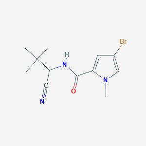 molecular formula C12H16BrN3O B2407778 4-Bromo-N-(1-cyano-2,2-dimethylpropyl)-1-methylpyrrole-2-carboxamide CAS No. 1423724-24-6