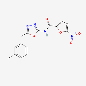 molecular formula C16H14N4O5 B2407785 5-硝基呋喃-2-甲酰胺-N-(5-(3,4-二甲苯甲基)-1,3,4-恶二唑-2-基) CAS No. 1173045-54-9