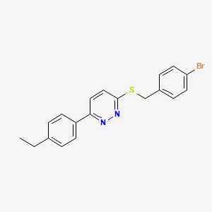 molecular formula C19H17BrN2S B2407786 3-((4-溴苯甲基)硫代)-6-(4-乙基苯基)吡啶二嗪 CAS No. 896046-45-0