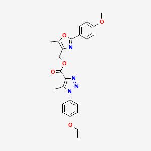 molecular formula C24H24N4O5 B2407795 (2-(4-methoxyphenyl)-5-methyloxazol-4-yl)methyl 1-(4-ethoxyphenyl)-5-methyl-1H-1,2,3-triazole-4-carboxylate CAS No. 946330-68-3