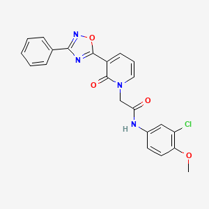 molecular formula C22H17ClN4O4 B2407796 N-(3-chloro-4-methoxyphenyl)-2-[2-oxo-3-(3-phenyl-1,2,4-oxadiazol-5-yl)pyridin-1(2H)-yl]acetamide CAS No. 1105224-69-8