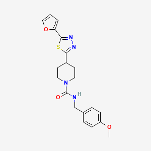 molecular formula C20H22N4O3S B2407799 4-(5-(furan-2-yl)-1,3,4-thiadiazol-2-yl)-N-(4-methoxybenzyl)piperidine-1-carboxamide CAS No. 1105210-95-4