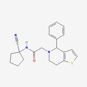 molecular formula C21H23N3OS B2407801 N-(1-cyanocyclopentyl)-2-(4-phenyl-6,7-dihydro-4H-thieno[3,2-c]pyridin-5-yl)acetamide CAS No. 924153-96-8