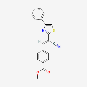 molecular formula C20H14N2O2S B2407804 4-[(E)-2-シアノ-2-(4-フェニル-1,3-チアゾール-2-イル)エテニル]安息香酸メチル CAS No. 683249-92-5