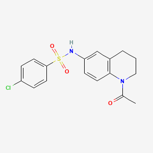 molecular formula C17H17ClN2O3S B2407808 N-(1-acetyl-1,2,3,4-tetrahydroquinolin-6-yl)-4-chlorobenzenesulfonamide CAS No. 1005299-61-5